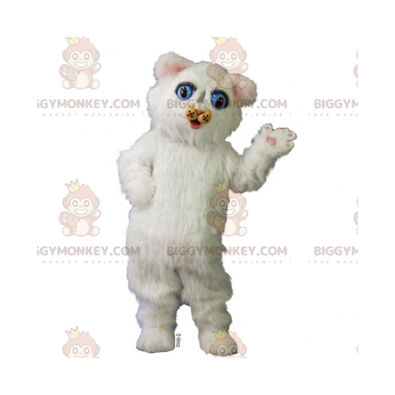 Costume de mascotte BIGGYMONKEY™ d'adorable chaton blanc -