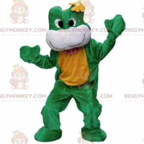 Grön vit och gul groda BIGGYMONKEY™ maskotdräkt - BiggyMonkey