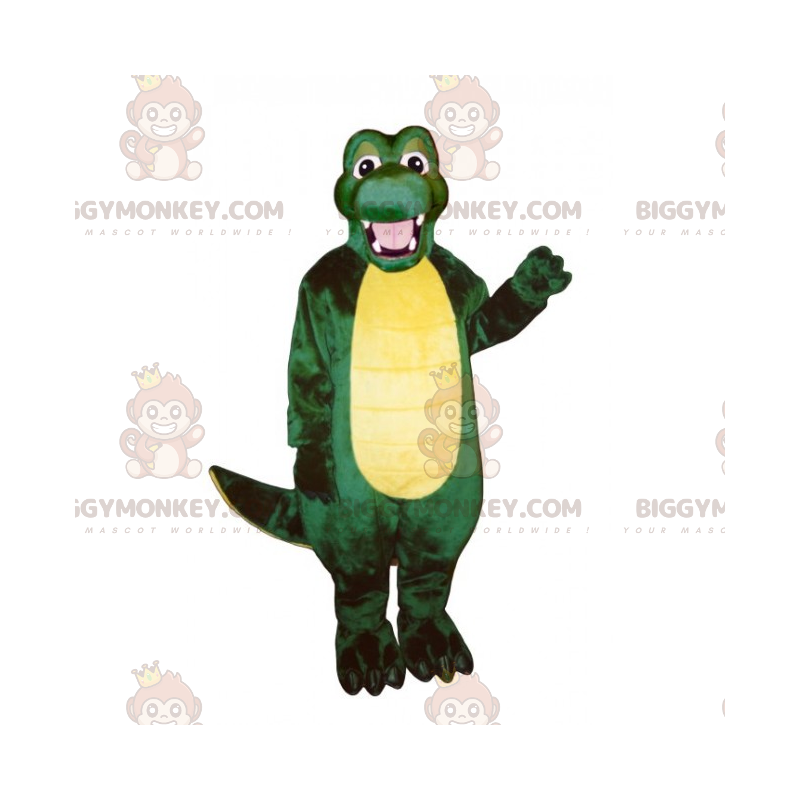 Costume de mascotte BIGGYMONKEY™ d'adorable crocodile souriant