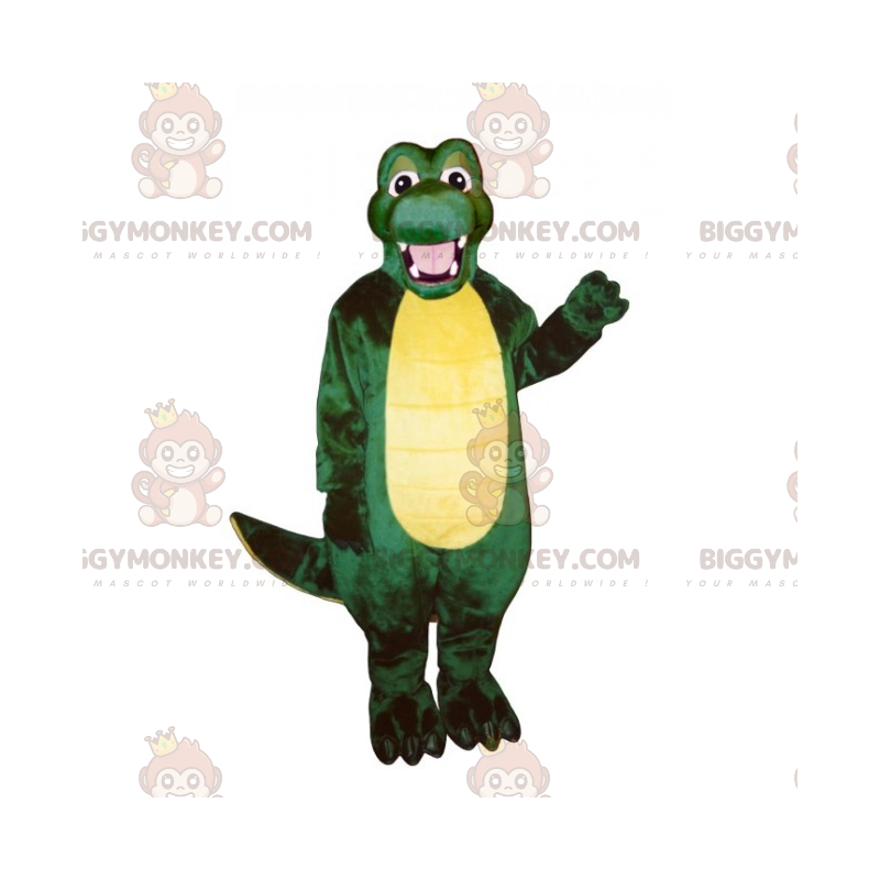 Süßes lächelndes Krokodil BIGGYMONKEY™ Maskottchen Kostüm -
