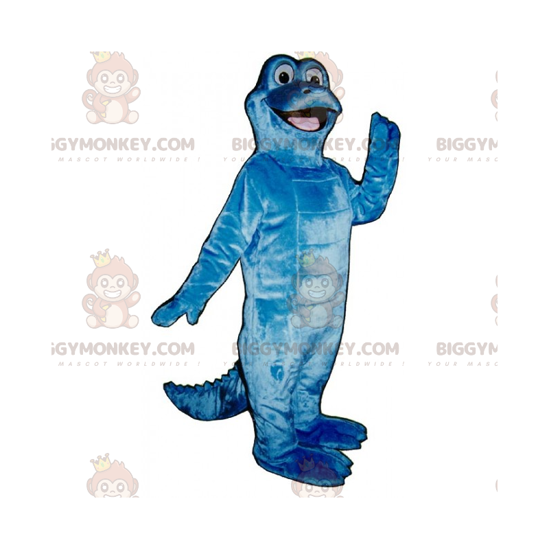 BIGGYMONKEY™ Söpö sininen dinosaurus Big Smile maskottiasulla -