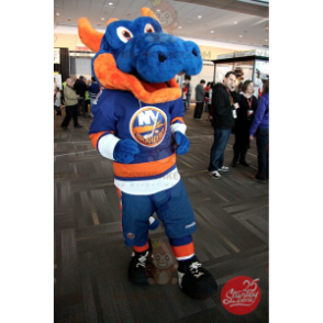 Giant Blue and Orange Dragon BIGGYMONKEY™ Mascot Costume In