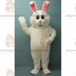 BIGGYMONKEY™ Cute White Rabbit Pink Ears Mascot Costume –