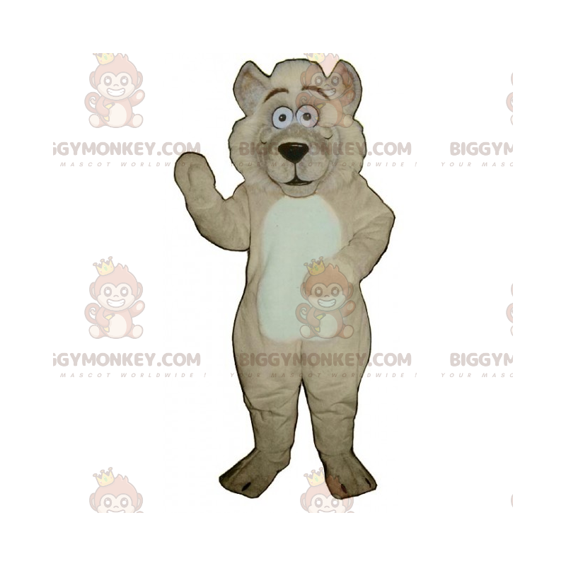 Liebenswerter Wolf BIGGYMONKEY™ Maskottchen-Kostüm -