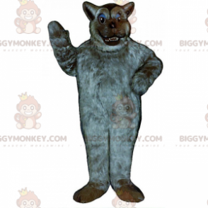 Kostým maskota BIGGYMONKEY™ s měkkými vlasy šedého vlka –
