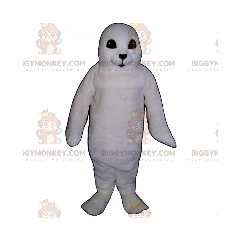 Costume de mascotte BIGGYMONKEY™ d'adorable otarie blanche -