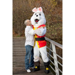 BIGGYMONKEY™ maskotkostume Hvid kanin i piratkostume -