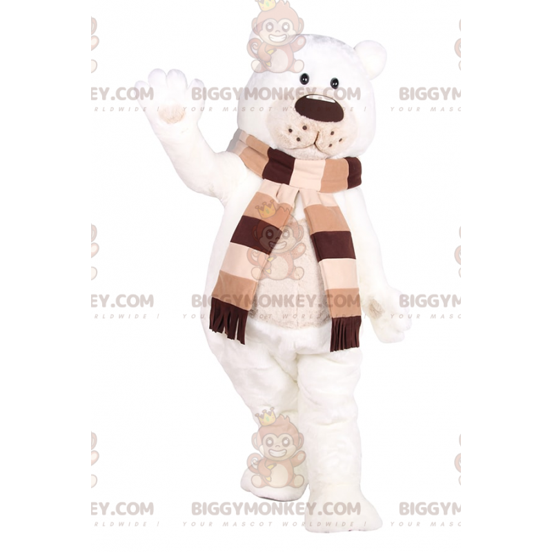 BIGGYMONKEY™ Simpatico costume da mascotte da orso polare con