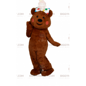 BIGGYMONKEY™ Süßes Bären-Maskottchen-Kostüm mit gepunkteter