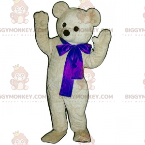 BIGGYMONKEY™ mascottekostuum van schattige witte teddybeer met