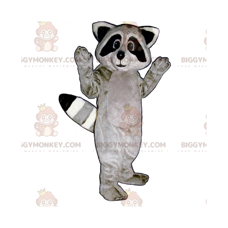 Adorabile costume da mascotte BIGGYMONKEY™ da procione grigio -