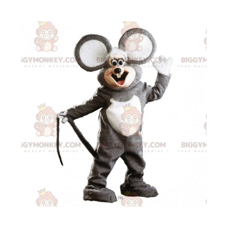 Fato de mascote BIGGYMONKEY™ de adorável rato com orelhas muito