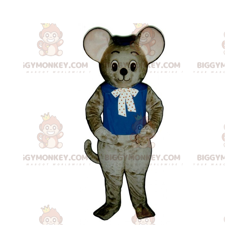 Fato de mascote BIGGYMONKEY™ com laço fofo de rato –