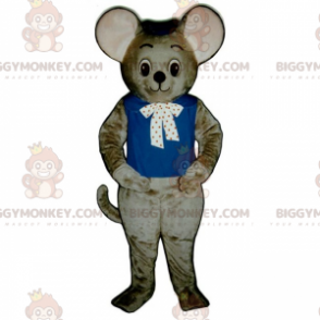 Süße Maus BIGGYMONKEY™ Maskottchen Kostüm mit Schleife -
