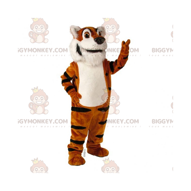 BIGGYMONKEY™ Simpatico costume da mascotte tigre dal ventre