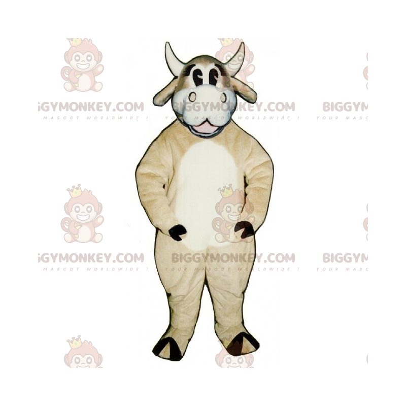 Kostým roztomilá usměvavá kráva BIGGYMONKEY™ maskota –