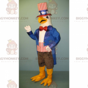 White Eagle BIGGYMONKEY™ Mascot Costume American Dress -