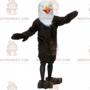 Traje de mascote BIGGYMONKEY™ Águia Branca e Preta –