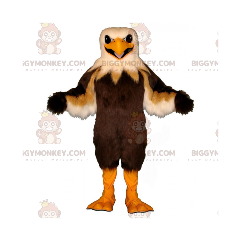 Costume de mascotte BIGGYMONKEY™ d'aigle marron et beige -