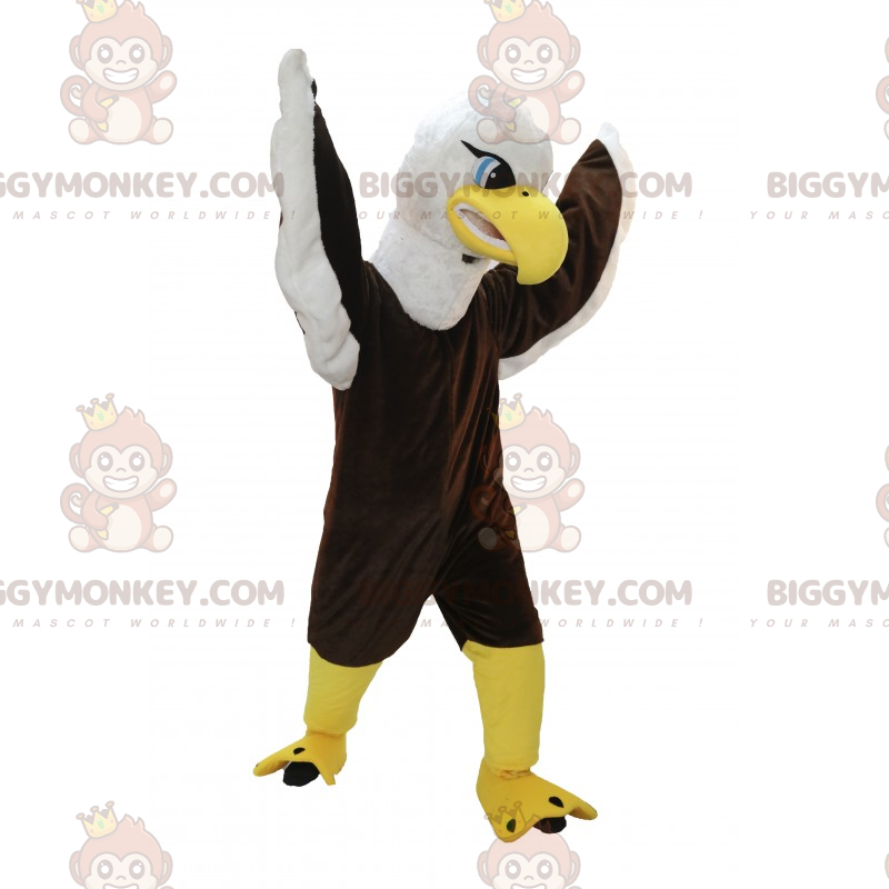 Costume de mascotte BIGGYMONKEY™ d'aigle marron et blanc aux