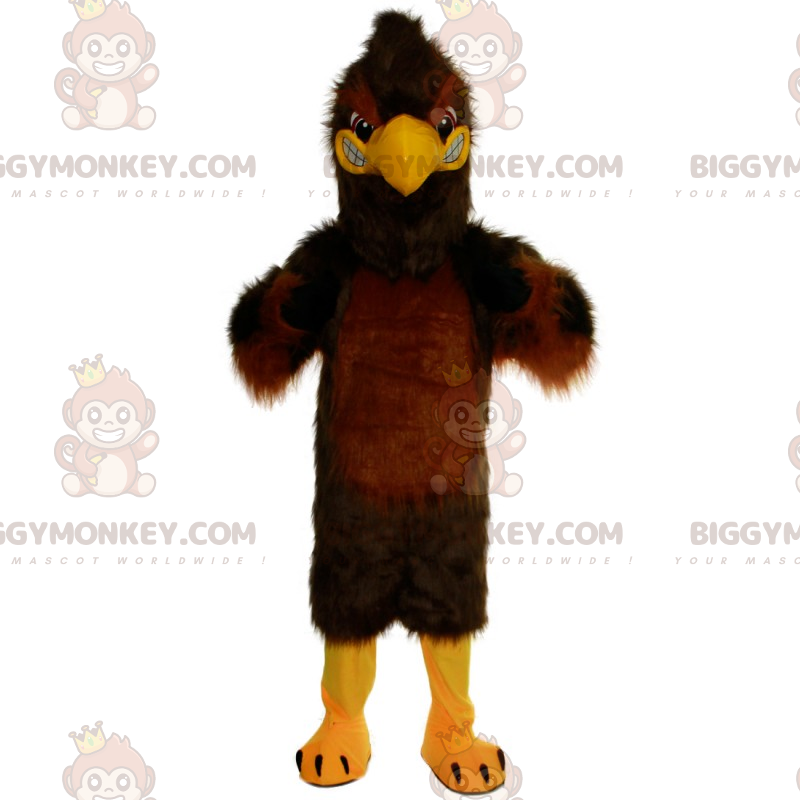 Traje de mascote BIGGYMONKEY™ Águia Marrom Angry –