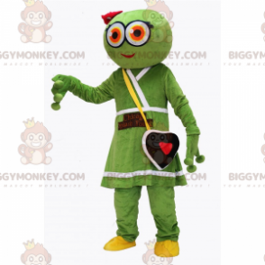 Costume de mascotte BIGGYMONKEY™ d'Alien avec robe et sac cœur