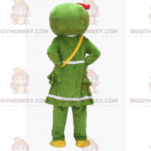 Alien BIGGYMONKEY™ maskotkostume med kjole og hjertetaske -