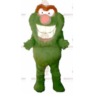 Traje de mascote BIGGYMONKEY™ de monstro verde e laranja todo