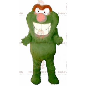 Traje de mascote BIGGYMONKEY™ de monstro verde e laranja todo