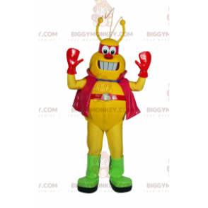 Geel Alien BIGGYMONKEY™ mascottekostuum met cape -