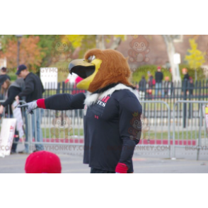 BIGGYMONKEY™ Mascot Costume Very Muscular Brown Eagle In