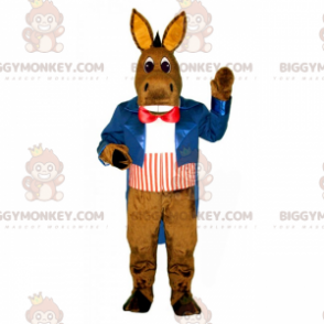 Costume da mascotte asino BIGGYMONKEY™ con giacca blu e