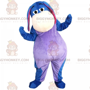 Blauwe en paarse ezel BIGGYMONKEY™ mascottekostuum -