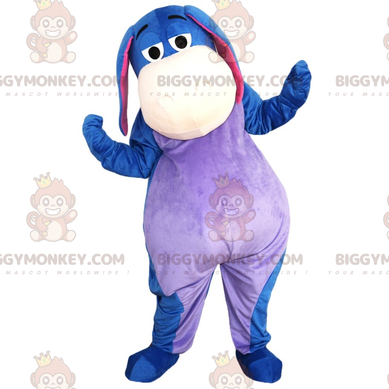 Blauwe en paarse ezel BIGGYMONKEY™ mascottekostuum -