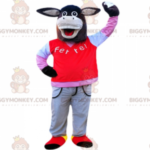 Costume de mascotte BIGGYMONKEY™ d'âne en pantalon et pull -