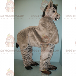 Traje de mascote de burro peludo cinza BIGGYMONKEY™ –