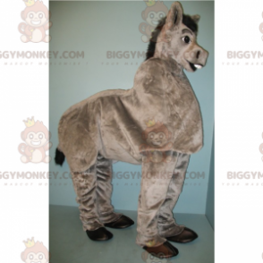 Graues pelziges Esel-BIGGYMONKEY™-Maskottchen-Kostüm -