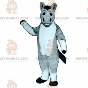 Disfraz de mascota burro gris con grandes fosas nasales