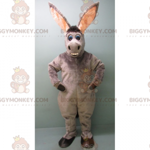 BIGGYMONKEY™ Costume da mascotte Asino grigio con orecchie