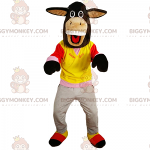 BIGGYMONKEY™ Costume da mascotte asino sorridente in