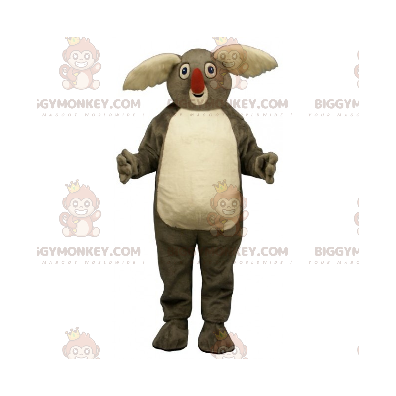 Στολή μασκότ BIGGYMONKEY™ Koala Big White Ears Κόκκινη μύτη