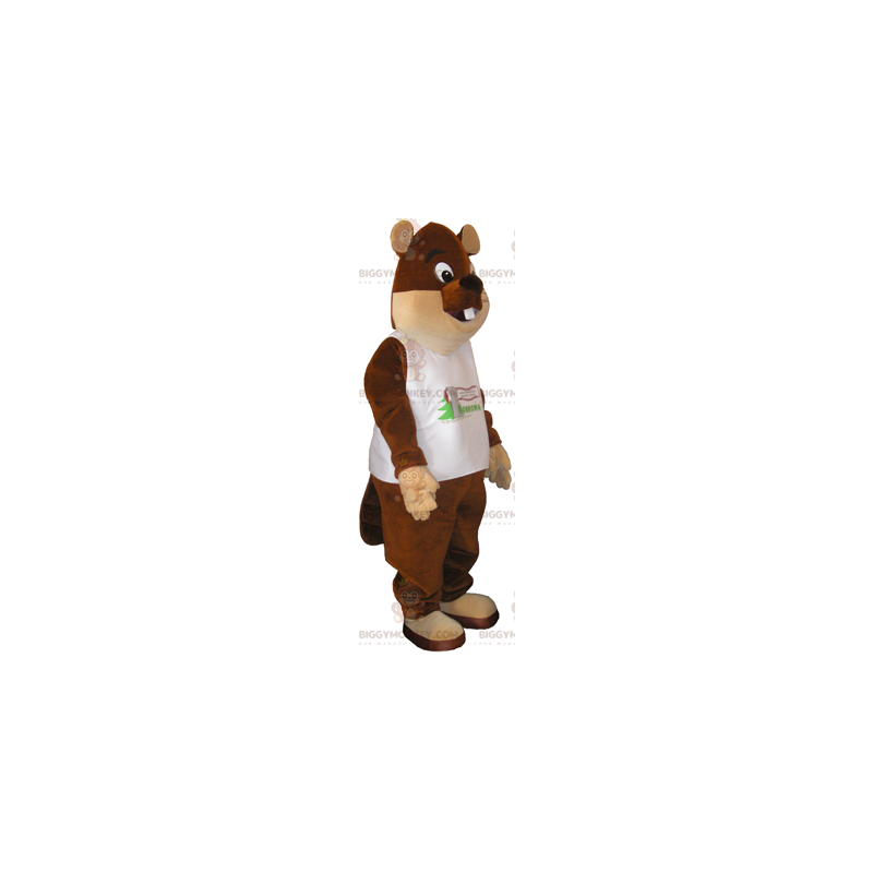 Animal BIGGYMONKEY™ Mascot Costume - Big Brown Bear with Tee