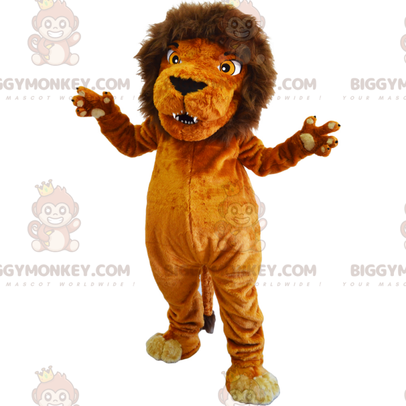 Kostým maskota BIGGYMONKEY™ s divokým zvířetem – Lev s hřívou –