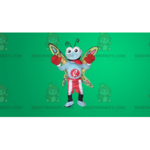 BIGGYMONKEY™ Mascot Costume Colorful Butterfly In Boxing Outfit