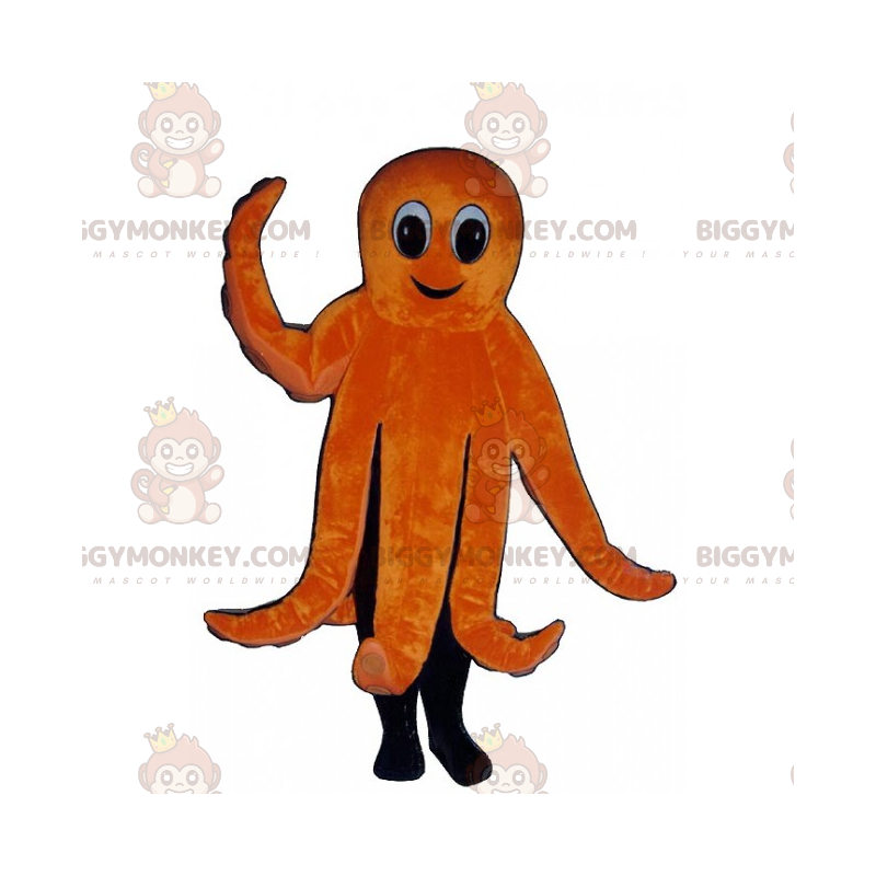 Liebenswertes Orange Octopus BIGGYMONKEY™ Maskottchen-Kostüm -