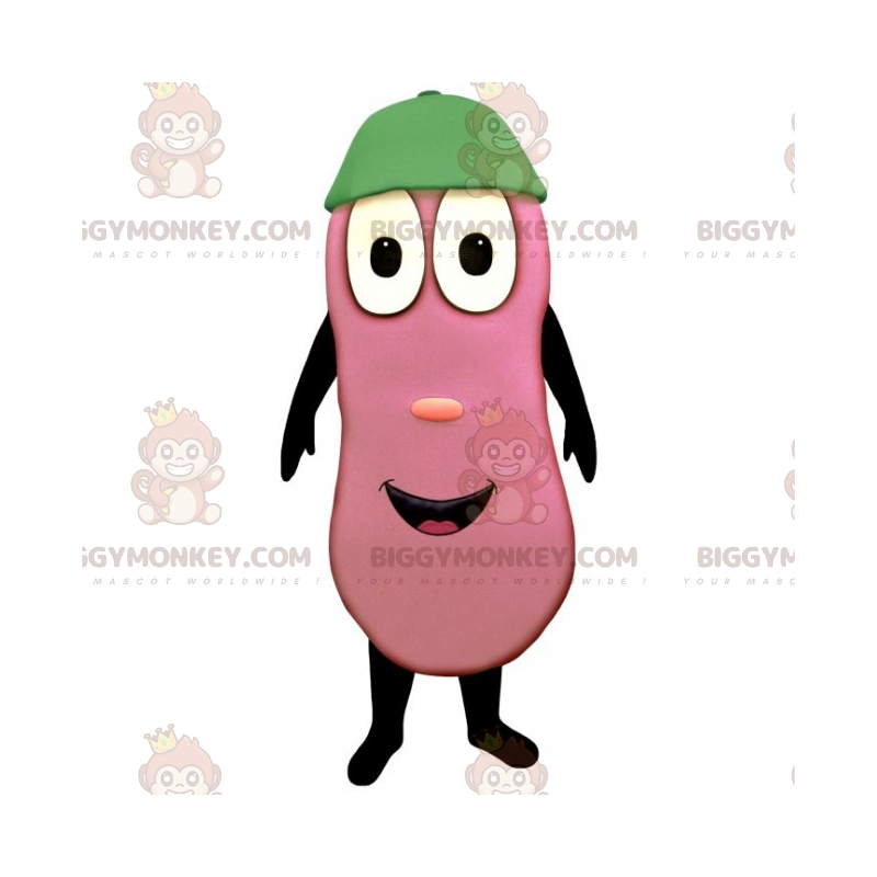 Aubergine Lachend Gezicht BIGGYMONKEY™ Mascottekostuum -