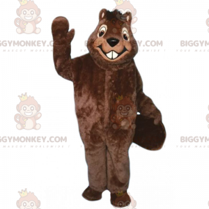 Costume da mascotte Big Smiling Beaver BIGGYMONKEY™ -