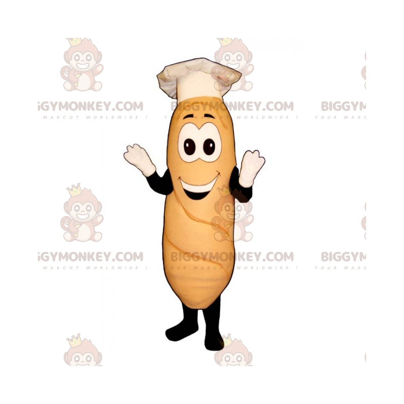 BIGGYMONKEY™ Breadstick-mascottekostuum met koksmuts -