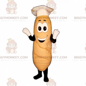 BIGGYMONKEY™ Brotstangen-Maskottchen-Kostüm mit Kochmütze -