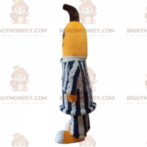 Bananen-BIGGYMONKEY™-Maskottchen-Kostüm im Gefangenen-Outfit -